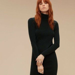 Aritzia Wilfred Free Black mock neck midi sweater dress